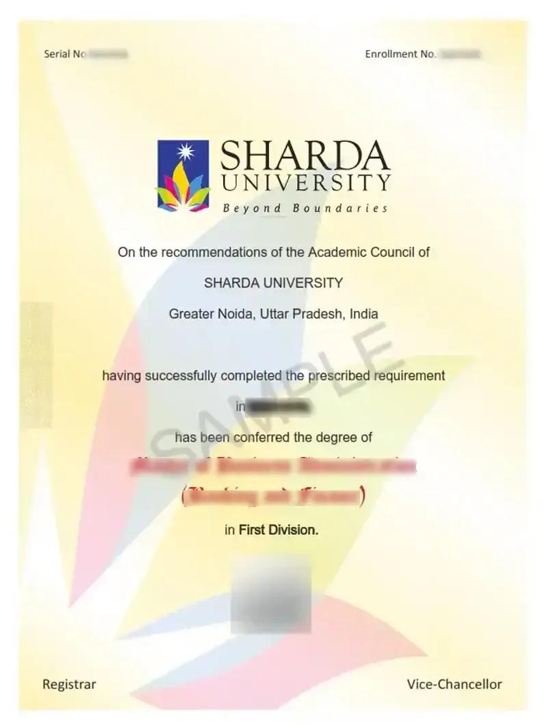 Sample Degree Certificate