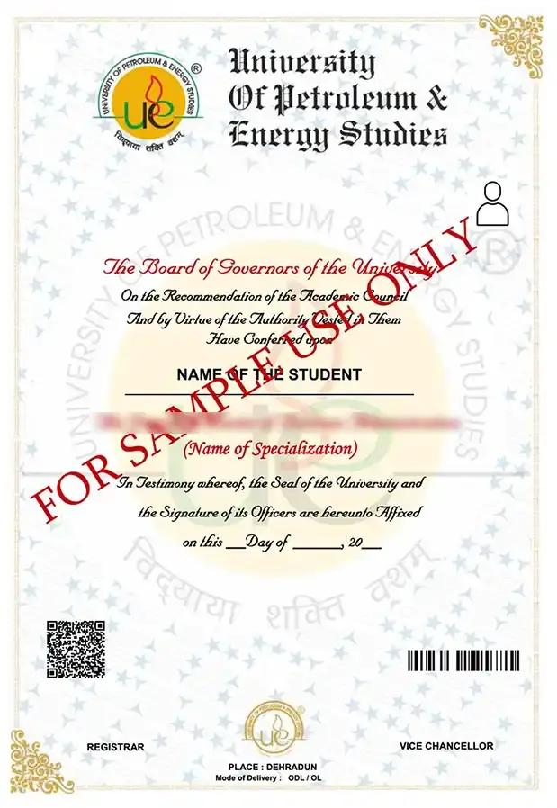 Sample Degree Certificate