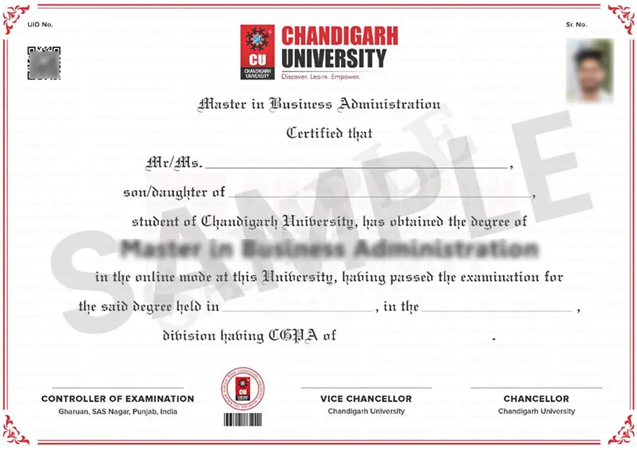 Sample Degree Certificate